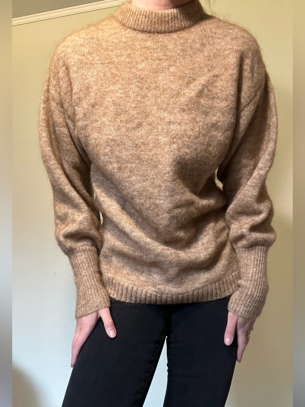 H&M Women's Wool Mix Balloon Scoopneck Sweater